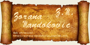 Zorana Mandoković vizit kartica
